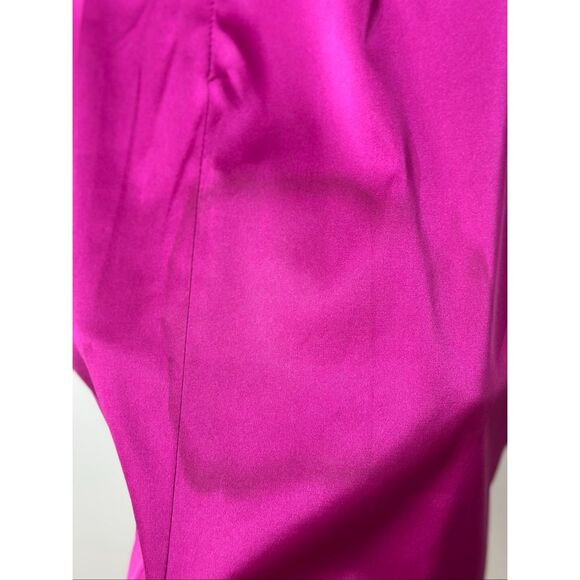 NWT Ieena For MAC DUGGAL High Neck Lined Magenta 3/4 Sleeve Midi Dress Women's 6 - Picture 14 of 14